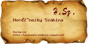 Horánszky Szabina névjegykártya
