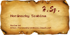 Horánszky Szabina névjegykártya